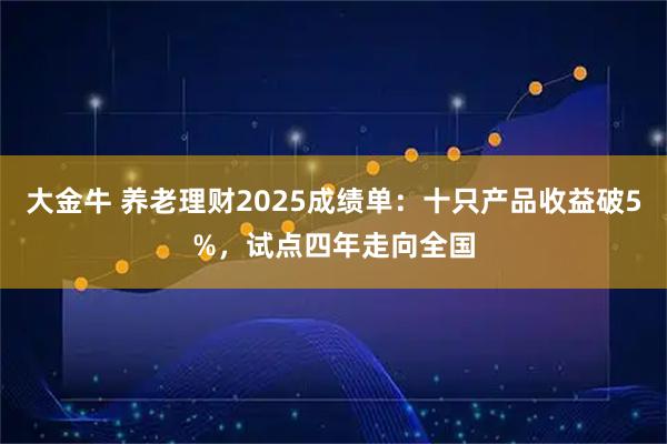 大金牛 养老理财2025成绩单：十只产品收益破5%，试点四年走向全国